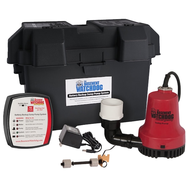 Basement Watchdog 1/4 HP 2 000 gph Thermoplastic Dual Reed Switch Battery Backup Sump Pump BWE - main